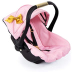 Dúkkubílstóll bleikur með gull slaufu