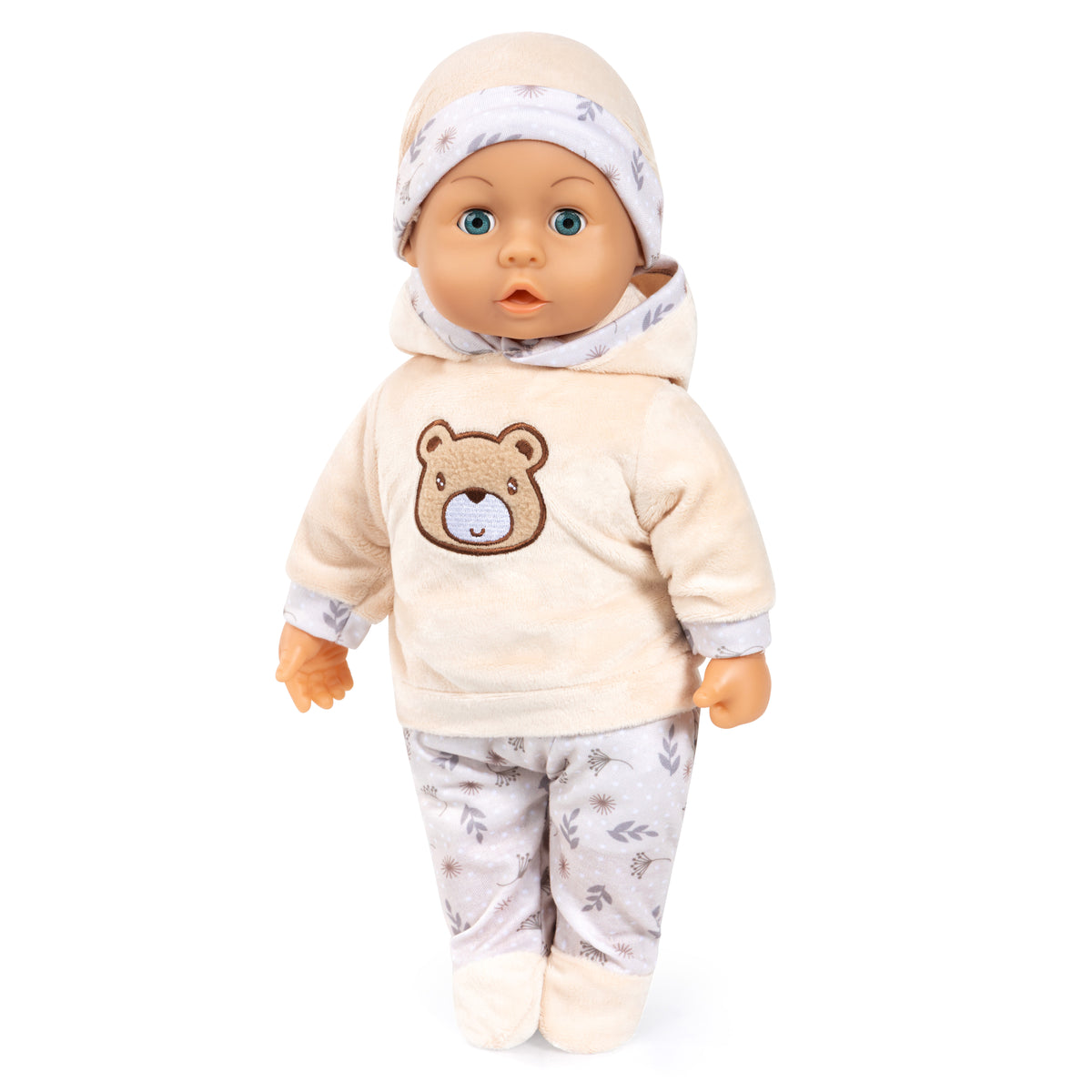 First Word Baby 38cm Beige föt með bangsa