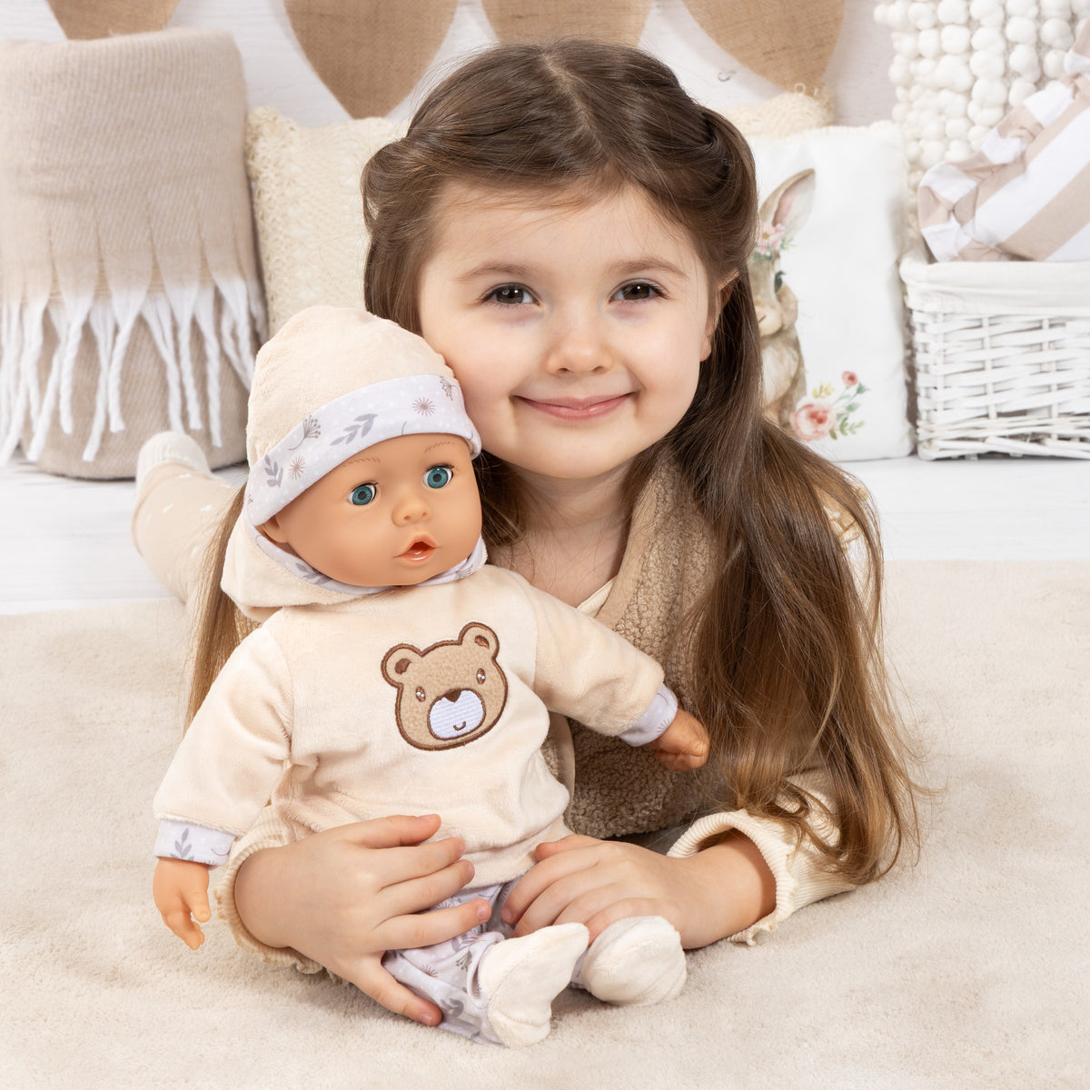 First Word Baby 38cm Beige föt með bangsa