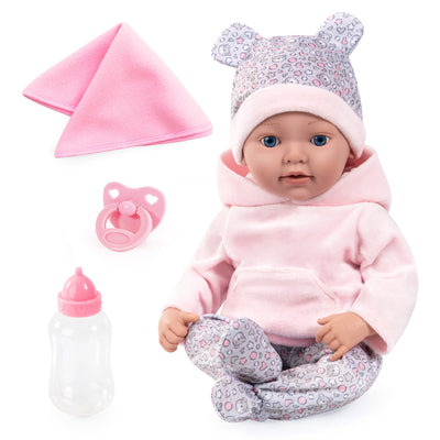Reborn dúkka 38cm Ljósbleik föt