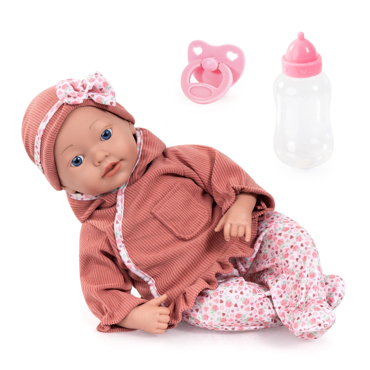 Reborn dúkka 38cm Dökkbleik föt