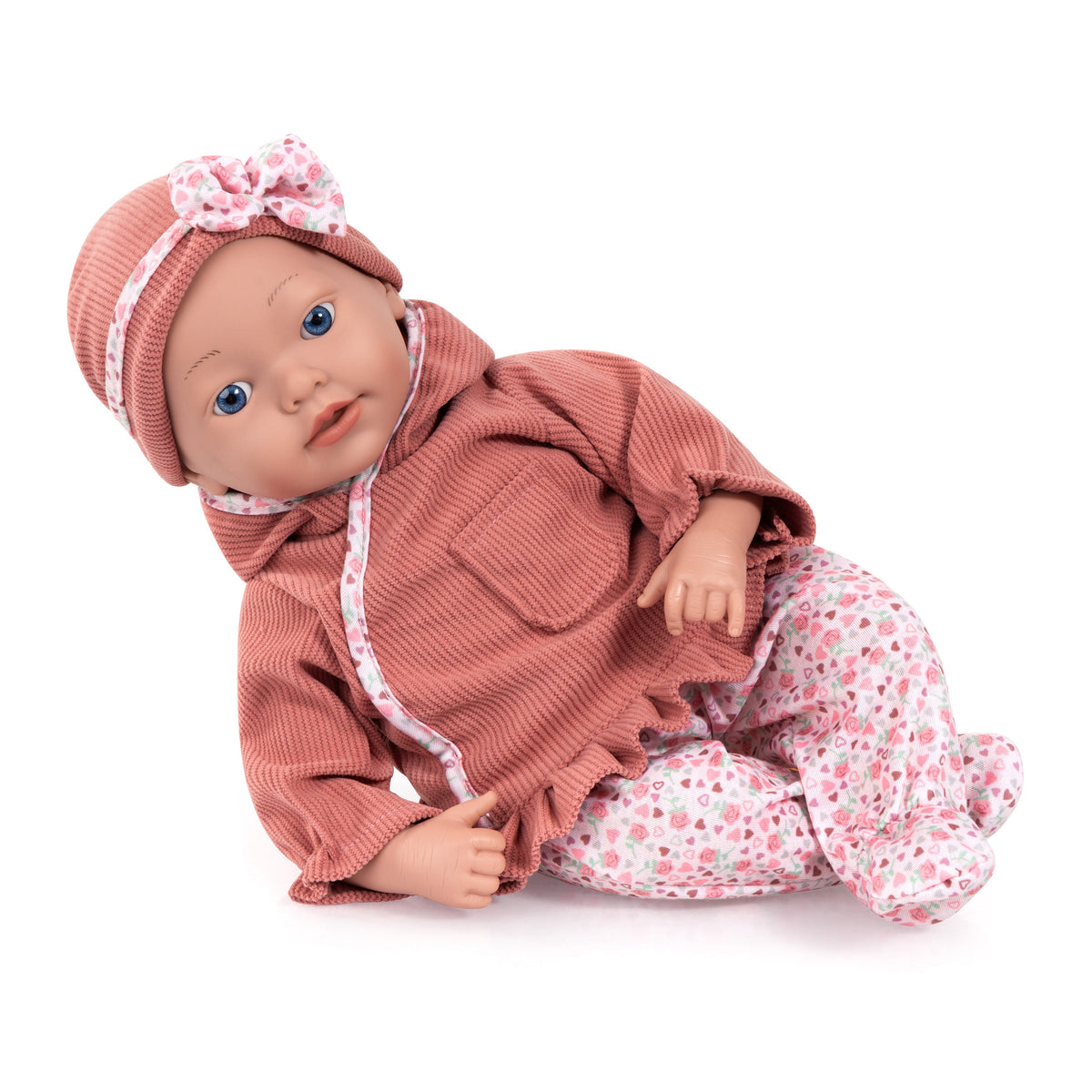 Reborn dúkka 38cm Dökkbleik föt