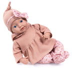 Reborn dúkka 38cm bleik föt og teppi