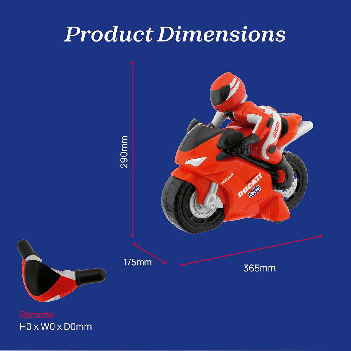 Chicco DUCATI 1198 R/C fjarstýrt mótorhjól