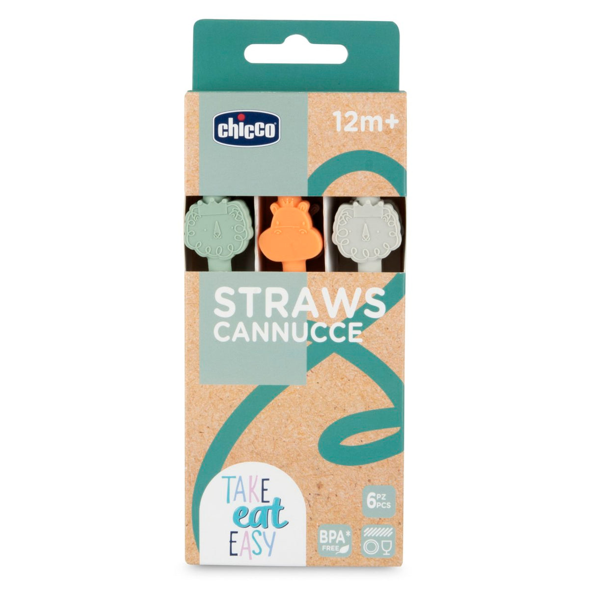 Chicco SILICON Sogrör  12M+ (6stk í pkn)