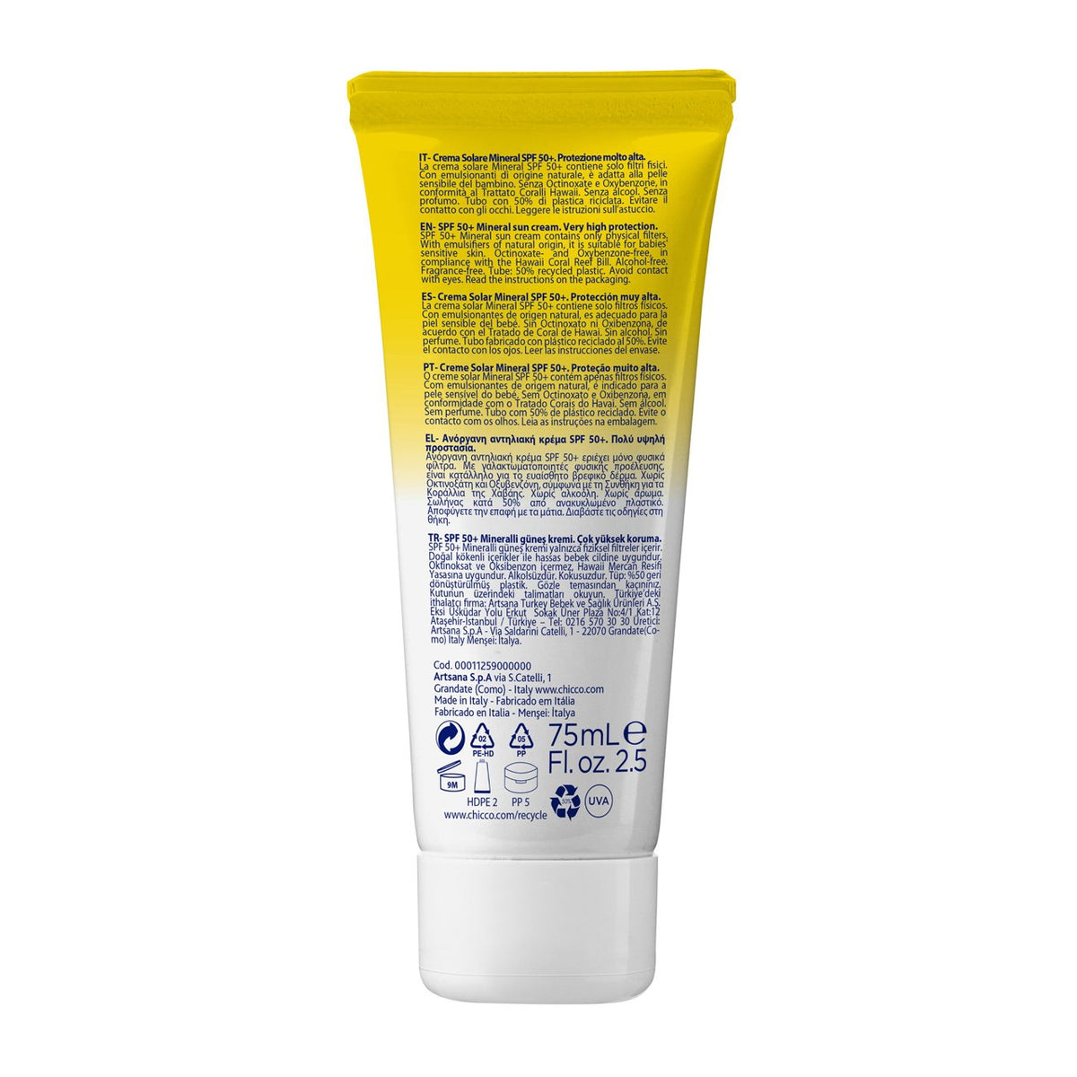 Chicco Sólarvörn Mieneral +50 75ML