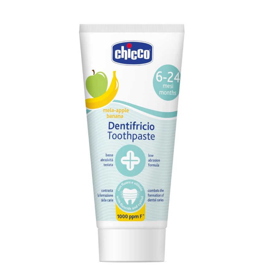 Chicco tannkrem epli/banan m flúor 50ml