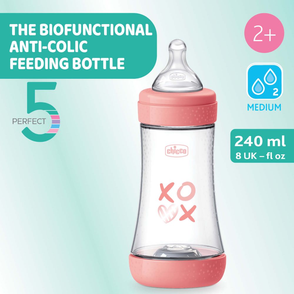 Chicco Perfect5 240ml peli XO bleikur