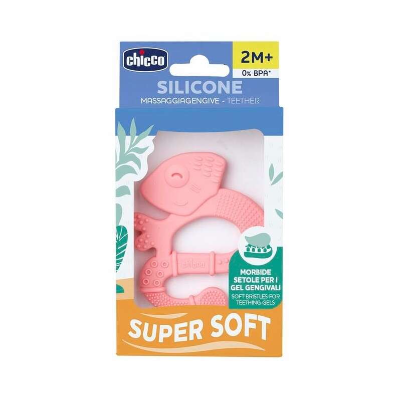 Chicco tannhring silicone bleikur +2mán