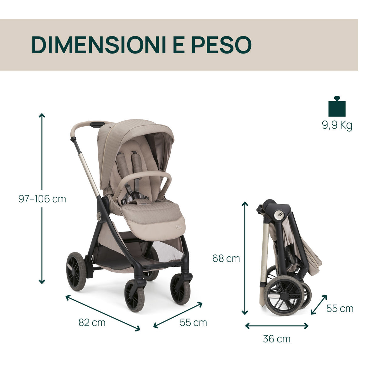 Set Bellagio Kerra, Vagn, Como Lake , First Seat Recline og Base