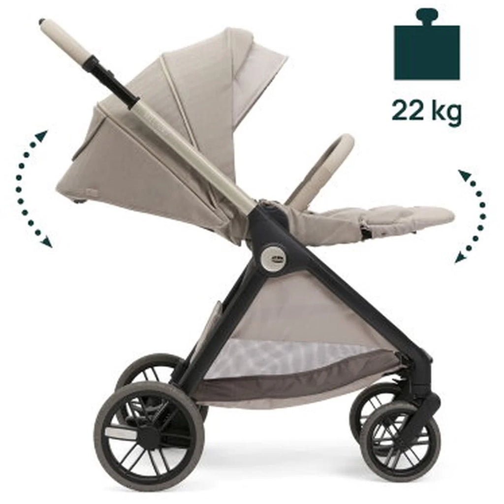 Chicco Bellagio Primo kerra með vagnstykki Como lake með Chicco Kory bílstól og 360 gráðu isofix base