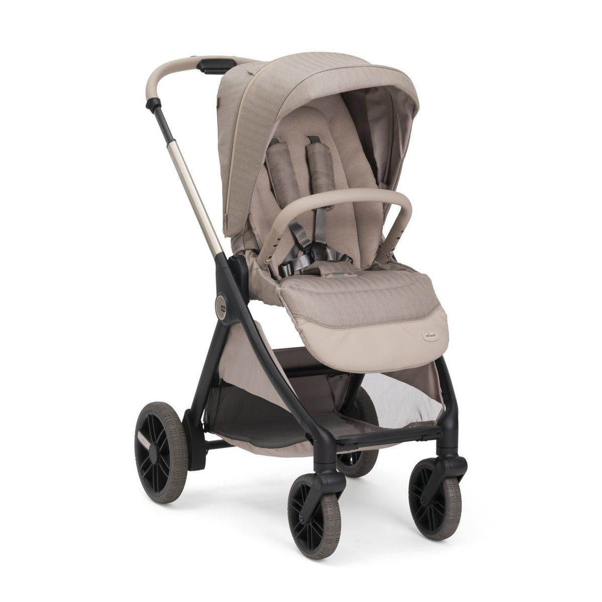 Chicco Bellagio Primo kerra með vagnstykki Como lake með Chicco Kory bílstól og 360 gráðu isofix base