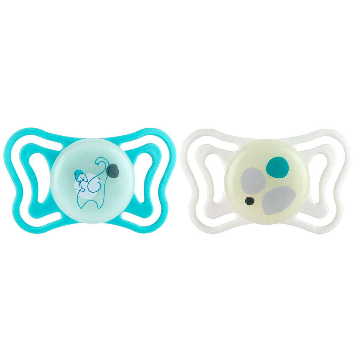 Chicco Glow in the dark snuð 6-16M 2 í pakka
