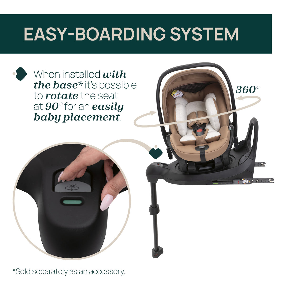 4-1 Chicco Bellagio kerra, vagnstykki CARMEL -First Recline bílstóll og 360 isofix base