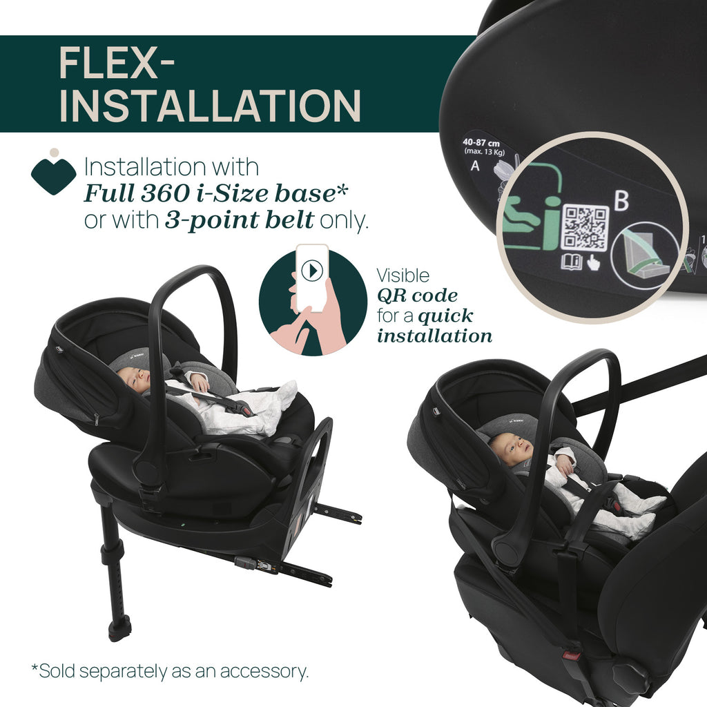 4-1 Chicco Bellagio kerra, vagnstykki CARMEL -First Recline bílstóll og 360 isofix base