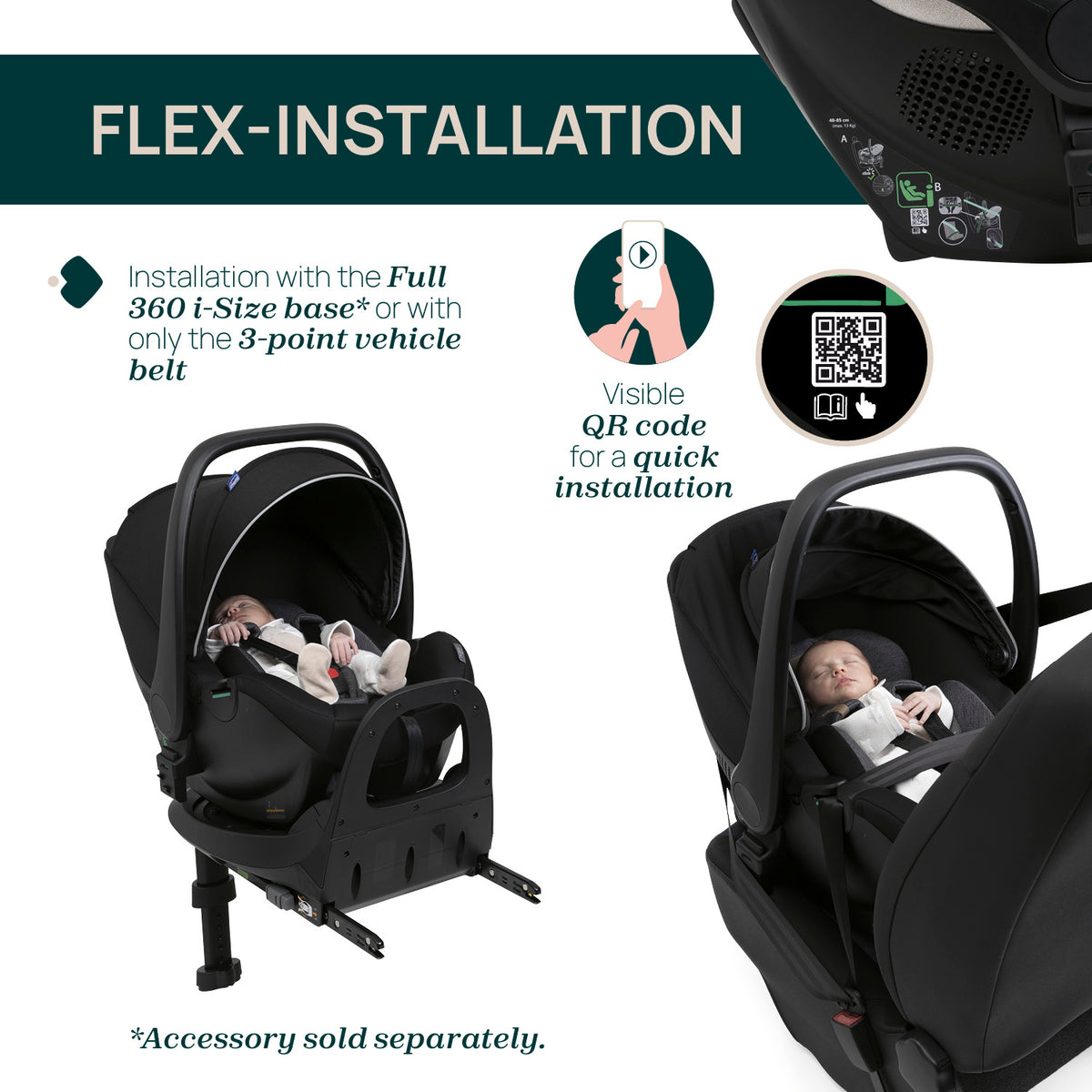 4-1 Chicco Bellagio kerra, vagnstykki CARMEL 0-22kg - Kory bílstóll og 360 isofix base