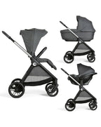 Chicco Bellagio kerra  með vagnstykki Svört 0-22kg - First recline bílstóll og 360 isofix base