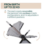 Chicco Bellagio kerra  með vagnstykki Svört 0-22kg - First recline bílstóll og 360 isofix base