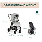 Chicco Bellagio kerra  með vagnstykki Svört 0-22kg - First recline bílstóll og 360 isofix base