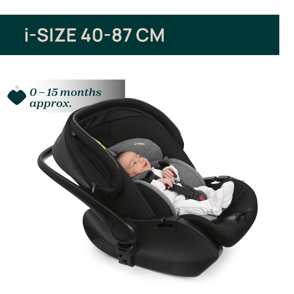 Chicco Bellagio kerra  með vagnstykki Svört 0-22kg - First recline bílstóll og 360 isofix base
