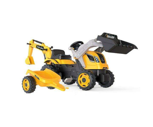 Smoby gulur traktor m kerru og 2 skóflum