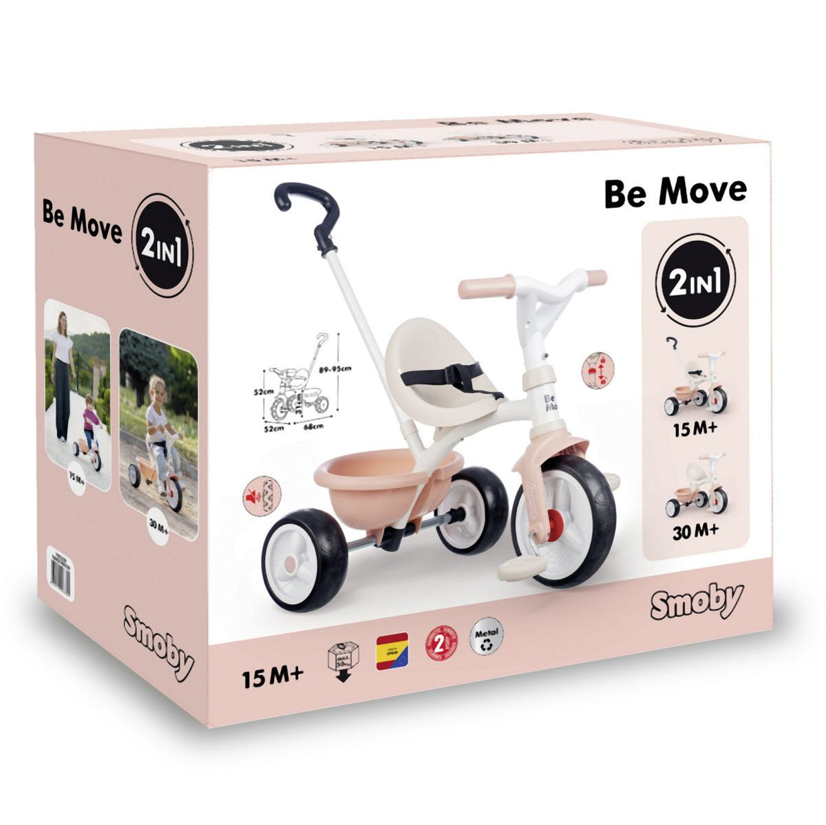 Smoby þríhjól bleikt/beige