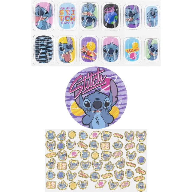 Stitch press on neglur með naglalímmiðum