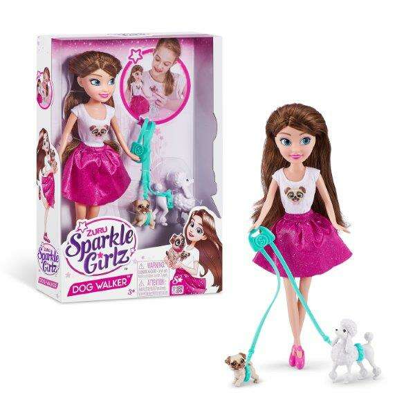 ZURU Sparkle dúkka 26cm með hundum