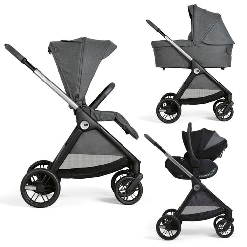 Chicco Bellagio 2 Black Satin sett með Flexi burðarrúmi og First-Seat Recline bílstól